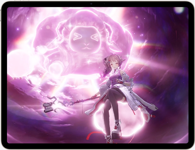 Gameplay scene on iPad Air, action video game Control
