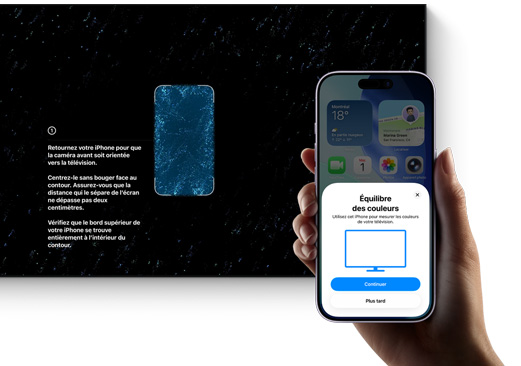 Un iPhone utilisé pour équilibrer les couleurs d’un téléviseur