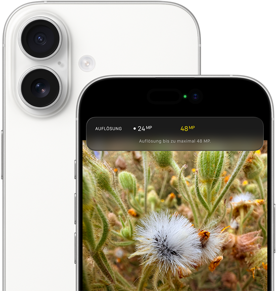 iPhone 17, Rückseite, gerundete Ecken, Dual Fusion Kamera-System oben links, Weiß, Vorderseite, Dynamic Island, gerundete Ecken