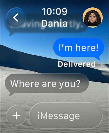 Messages app on Apple Watch