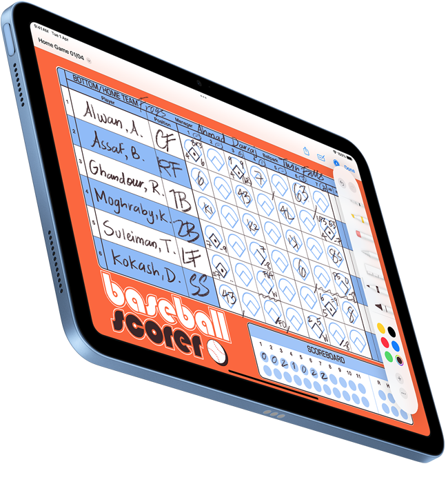 A handwritten document created with PDF Markup is shown on iPad.