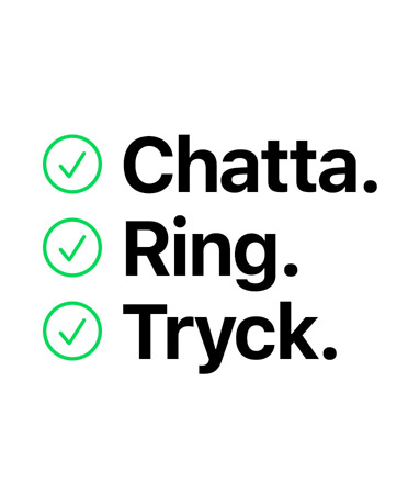 Chatta. Ring. Tryck.