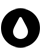 Waterdrop icon against black circle 