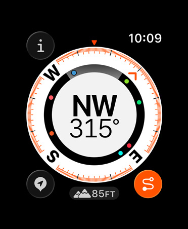 Backtrack feature, metrics: compass, elevation, marked waypoints