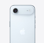 iPhone Air, back exterior, sky blue color, Fusion camera system in plateau at top